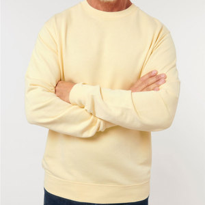 เสื้อกันหนาวคอกลมผ้าฝ้ายออร์แกนิคสีเหลืองอ่อนขนาดกลางใหม่คลาสสิก - Product Image 1