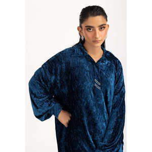 Conjunto de 2 Piezas de Terciopelo Arrugado Informal para Mujer, Modelo IPST-55162, con Capucha, Corte Holgado, para Verano y Otoño - Product Image 6