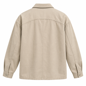 Chaqueta de Algodón Personalizada para Hombre, Estilo Gabardina Casual, Transpirable, Ecológica, Ligera, Corte Holgado, OEM, Marca Privada, Venta al Por Mayor - Product Image 3