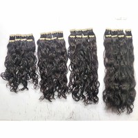 Extensions de cheveux indiennes 100 % naturelles de qualité supérieure, bouclées profondes, à bandes adhésives, cuticules alignées, sans perte ni emmêlement, trame simple et invisible