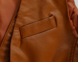 Chaleco de Cuero Casual para Hombre, Ropa de Invierno de Alta Calidad para Exteriores, Reversible, Transpirable e Impermeable, Talla Grande para Hombre, Casual de Verano - Product Image 3