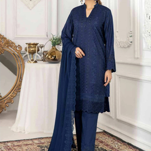 Vestido de verano con cuello bordado, traje de diseño de salwar kameez, indio, paquistaní - Product Image 1