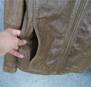 Chaqueta de Cuero de Alta Calidad para Hombre, Talla Grande, Cuello Alto, Cierre de Cremallera, Chaqueta de Cuero Delgada, Estilo Motociclista, para Hombre - Product Image 5