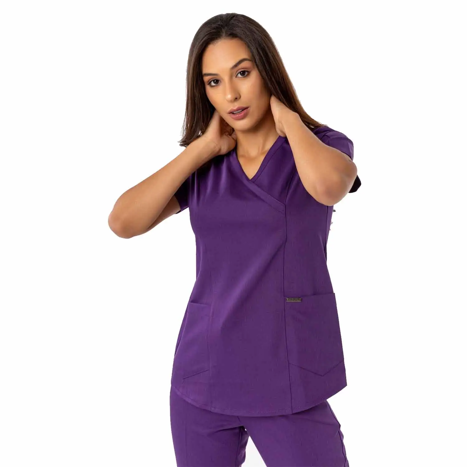Scrub Unieke Look Katoen Materiaal 100% Ziekenhuis Lab Uniform Met Verpleegster Pak Licht Met 2 Stuks & Pocket