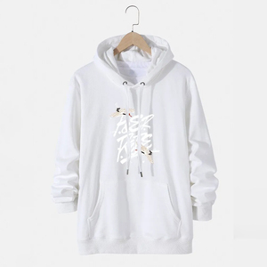 Sweat-shirt à capuche décontracté pour homme en gros, avec impression personnalisable, 100% coton molletonné, design court, streetwear - Product Image 4