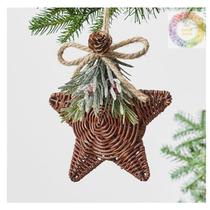 Eco-Friendly Rattan Christmas Decorations Set with Bell and Wreath for <b>Tree</b>, Gifts and Home Styling - Product Image 6