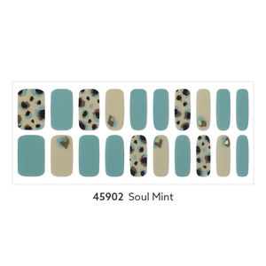 ShineB Meilleures ventes Bandes d'ongles en gel 3D de haute qualité Design léopard facile de Corée #45902 Autocollants pour ongles Soul Mint pour salons de beauté - Product Image 2