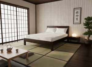 Cama de Plataforma de Pino de Nueva Zelanda Macizo de Tamaño Completo, Estilo Vietnamita de Lujo, Color Café, para Hotel, Hogar o Apartamento - Product Image 5