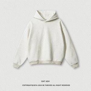 2024 Otoño Invierno conjunto de dos piezas para hombre LOGO personalizado 345G pesado suelto Casual polar grueso suéter pantalones de chándal transpirable sólido - Product Image 6