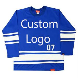 2024 maillot de Hockey sur glace personnalisé de haute qualité adultes unisexe confortable respirant séchage rapide à manches longues surdimensionné Hockey sublimé - Product Image 1