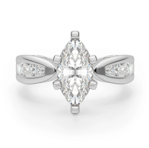 Bague de fiançailles en moissanite vintage coupe marquise pour mariages et fêtes fabriquée à la main en Inde pour l'exportation - Product Image 1