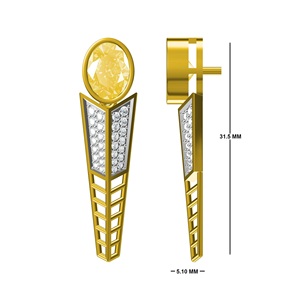 ต่างหูทองคลาสสิกจรรยาบรรณ10K 14K 18K พร้อมเพชรที่ปลูกในห้องแล็บได้รับการรับรองโรเดียม - Product Image 2