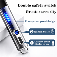 Briquet Électrique Portable à Logo Personnalisé, Rechargeable USB-C, Coupe-Vent, Sans Flamme, Allumage d'Arc pour Bougies, Design Moderne pour Fêtes