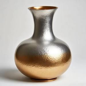 Elegant Silver and Gold Finished Antique Metal <b>Vase</b> <b>Vintage</b> Decorative Home Decor Statement Piece for Living Room and Office - Product Image 4