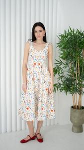 Mini vestido de verano y primavera, cottagecore con estampado de Vestido de playa, vestido romántico Boho midi - Product Image 3