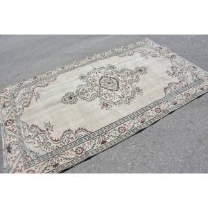 พรมขนแกะสีเบจสีเขียวแบบดั้งเดิม8.2ft 4.9 x งานแฮนด์เมดสไตล์ตุรกีพรมสี่เหลี่ยมผืนผ้าสำหรับวัยรุ่นยางสำหรับข้างเตียง - Product Image 2