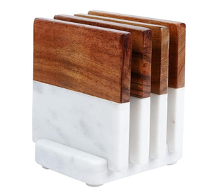 Juego de 6 posavasos de madera para tazas de café, tazas de té, latas de cerveza, vasos de bar y vasos de agua (posavasos para oficina y hogar) - Product Image 3