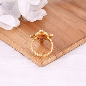 Bague Classique Tendance pour Femme en Argent Sterling 925 Plaqué Or, Forme Ovale, Pierre de Soleil, pour Mariage, Anniversaire, Célébration - Product Image 6