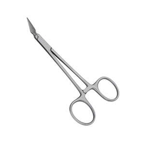 Porte-aiguilles dentaire à mâchoire droite dentelée en acier inoxydable, instrument chirurgical avec anneaux de maintien, manuel, certifié CE - Product Image 1