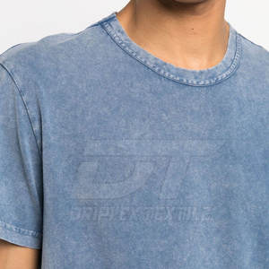 Camisetas de lavado ácido ligeras para hombre con servicio OEM Camisetas de lavado ácido de ajuste cómodo de tendencia superior para hombre - Product Image 5