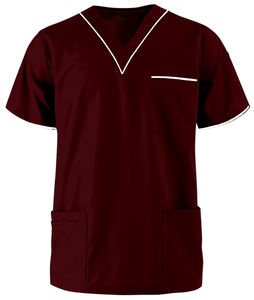 Uniformes hospitaliers unisexes personnalisés de haute qualité, col en V, poches avant, Spendix, uniformes médicaux tissés en soie, uniformes hospitaliers - Product Image 6