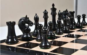 Juego de Ajedrez Americano de Lujo, Hecho a Mano, con Piezas de Ébano y Boj de Triple Peso, Rey de 4.2 Pulgadas - Product Image 4