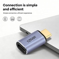 Adaptador USB C Hembra a USB C Macho de 100W, Convertidor OTG, Conector de Sincronización de Datos y Carga Rápida, Diseño en Ángulo para Laptop