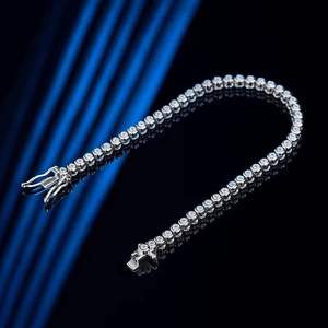 925 Sterling <b>Silver</b> Tennis <b>Bracelet</b> Cut Moissanite Diamond Vintage <b>Silver</b> Plating Trendy for Weddings Parties for Valentine's - Product Image 5