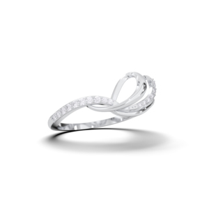 Juego de puntas de diamante de corte redondo de moissanita de 0,10 quilates de quilates, anillo de fusión elegante hecho en platino para ella - Product Image 4