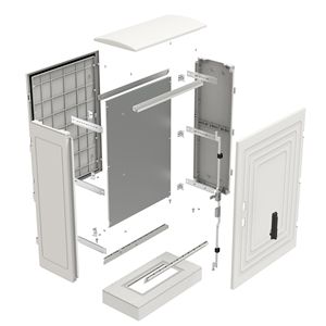 Caja de poliéster GRP 700x1100x350mm IP65 Caja montada en la pared Caja de distribución impermeable Placa de montaje en panel RAL 7035 45kg - Product Image 4