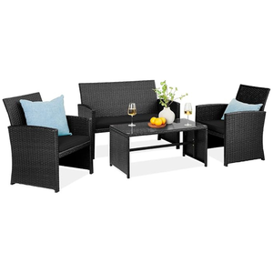 Ensemble canapé d'extérieur en rotin Mobilier de salon tout temps pour jardin et patio - Product Image 1