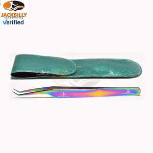 JACKBILLY pince à épiler d'extension de cils de haute qualité fabriquée au Pakistan avec pochette personnalisée emballage outils de beauté professionnels - Product Image 5