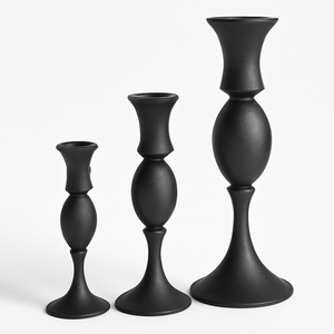 Juego de 2 candelabros de metal dorado de lujo con tallo esculpido y base redonda elegantes candelabros decorativos para eventos de boda - Product Image 5