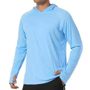 RTS camisas de pesca de manga larga con capucha de los hombres por encargo de alta calidad OEM personalizado de los hombres de manga larga con protección UV sudaderas con capucha de pesca - Product Image 1