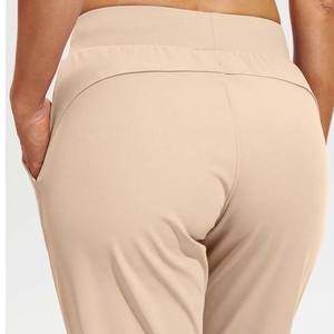 Pantalon droit ample uni personnalisé pour femmes vêtements de sport de haute qualité pantalons pour femmes extensibles à taille haute et à jambes larges - Product Image 6