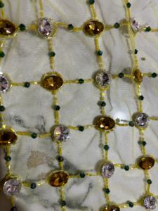 Best Price Luxury Handmade 100% Polyester Garments High Quality Beaded <b>Fabric</b> Zircon Woven Mesh Direct Export India Supplier - Product Image 3