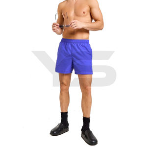 Pantalones cortos de entrenamiento de gimnasio de estilo informal para hombre, 100% poliéster, licra, compresión, logotipo personalizado, teñido liso, no tejido, tamaño Regular para - Product Image 2