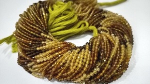 Turmalina Amarilla Natural, Redonda, Facetada, Color Degradado, Cuentas de 2.5 mm, Se Venden por Hebra de 13 Pulgadas de Largo - Product Image 4
