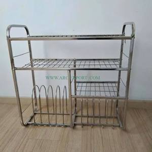 Étagères de rangement de cuisine en argent métallisé Qualité supérieure Faits à la main Nouvelle arrivée Art créatif de luxe Étagères de rangement pour la maison Fournisseur - Product Image 4