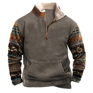 Sudadera con capucha de invierno con cremallera y cuello alto para hombre, personalizada, bordada y sublimada, estilo urbano, venta al por mayor - Product Image 6