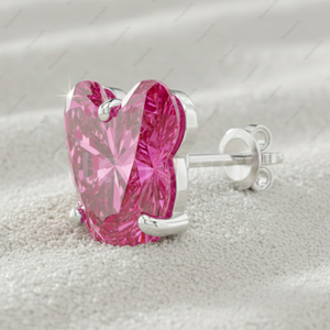 Pendientes de Botón de Plata de Ley 925 Chapados en Oro Fino con Diamante Cultivado en Laboratorio de 3.0ct, Color Rosa Fantasía, Claridad VVS VS, Certificado GIA IGI, Diseño Mickey Mouse, Regalo - Product Image 3