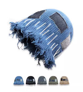 Nuevo Gorro de Punto Y2K Desgastado, Gorro Holgado para Esquiar, Gorro de Invierno con Borde Deshilachado, Gorro para el Frío - Product Image 3