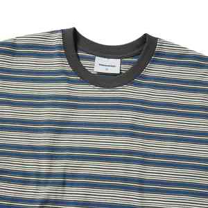 Camiseta de Manga Corta con Cuello Redondo, Estilo Casual, Holgada, a Rayas, de Algodón 100%, Colores Populares, para Hombre, Venta al Por Mayor - Product Image 4