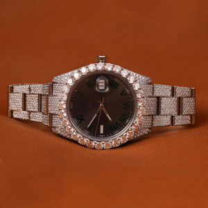 VVS 1 Clarity Luxury Men's Collection Moda Moissanite Diamond Studded Totalmente Iced Out Relojes de cuarzo - Product Image 1