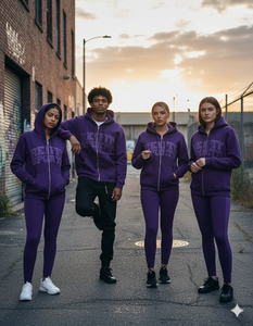 Rexfit Sports New Mens Hooded Zip Sweatshirt with Distressed Embroidery | <b>Warm</b> <b>Fleece</b> Hoodie | Casual Street Fashion Wear - Product Image 2