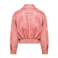 Fabricant de vestes en cuir sur mesure, veste bomber en cuir PU rose vintage de style western, fermeture éclair, pour femmes, haute qualité