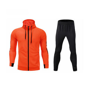 <b>Orange</b> & Black <b>Hoodies</b> Set Athletic Oversized Hoodie <b>Men</b> Fleece Fabric 30 Colors No Drawstring Custom - Product Image 1