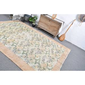 Tapis Turc Classique Vintage Beige Vert 6.6 X 9.6ft Laine Faite à la Main avec Support en Latex Motif Patchwork Rectangulaire pour Chevet - Product Image 4