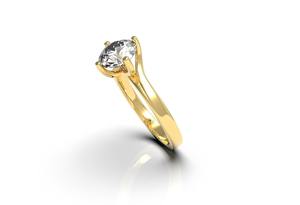 Anillo de Compromiso de Lujo Shama Gems Jewels para Mujer, Chapado en Oro de 18K y Rodio, Plata de Ley 925, con Moissanita Solitaria, Certificado por Terceros - Product Image 4