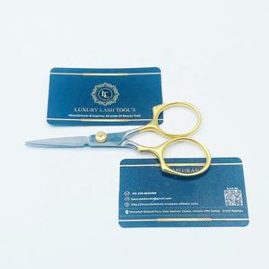 Nouveauté : Ciseaux de beauté pour cils en acier inoxydable de haute qualité, dorés avec des éléments argentés, fabriqués à la main, testés à la main, au meilleur prix - Product Image 3